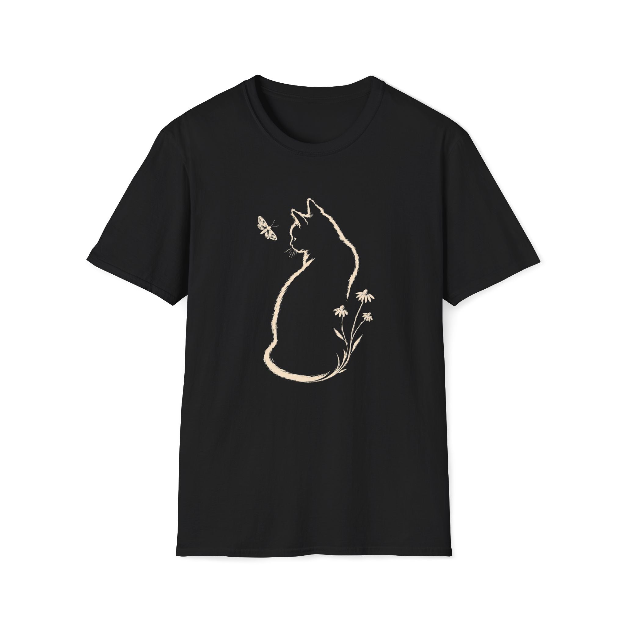 Cat Butterfly Silhouette T-Shirt