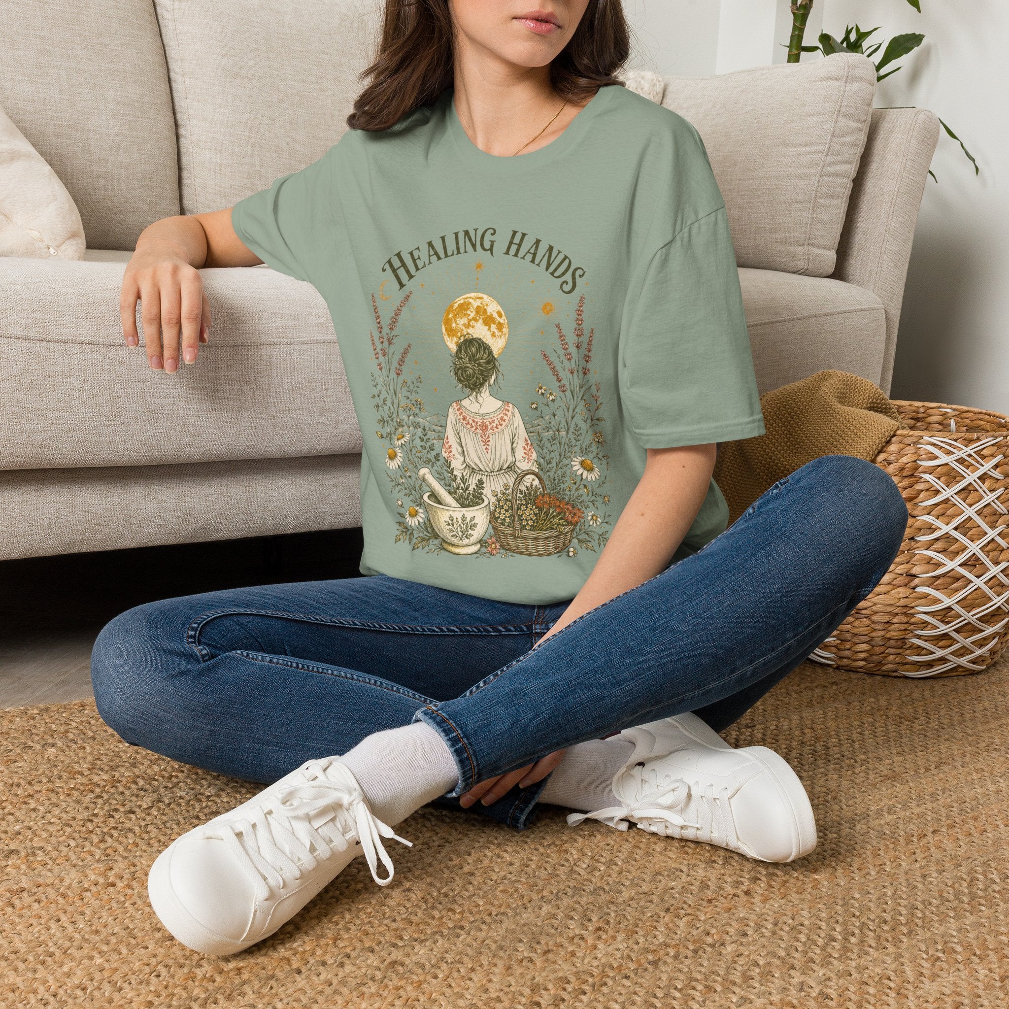 Healing Hands Garden Mother T-Shirt by Zen & Zucchinis Slow Garden Club