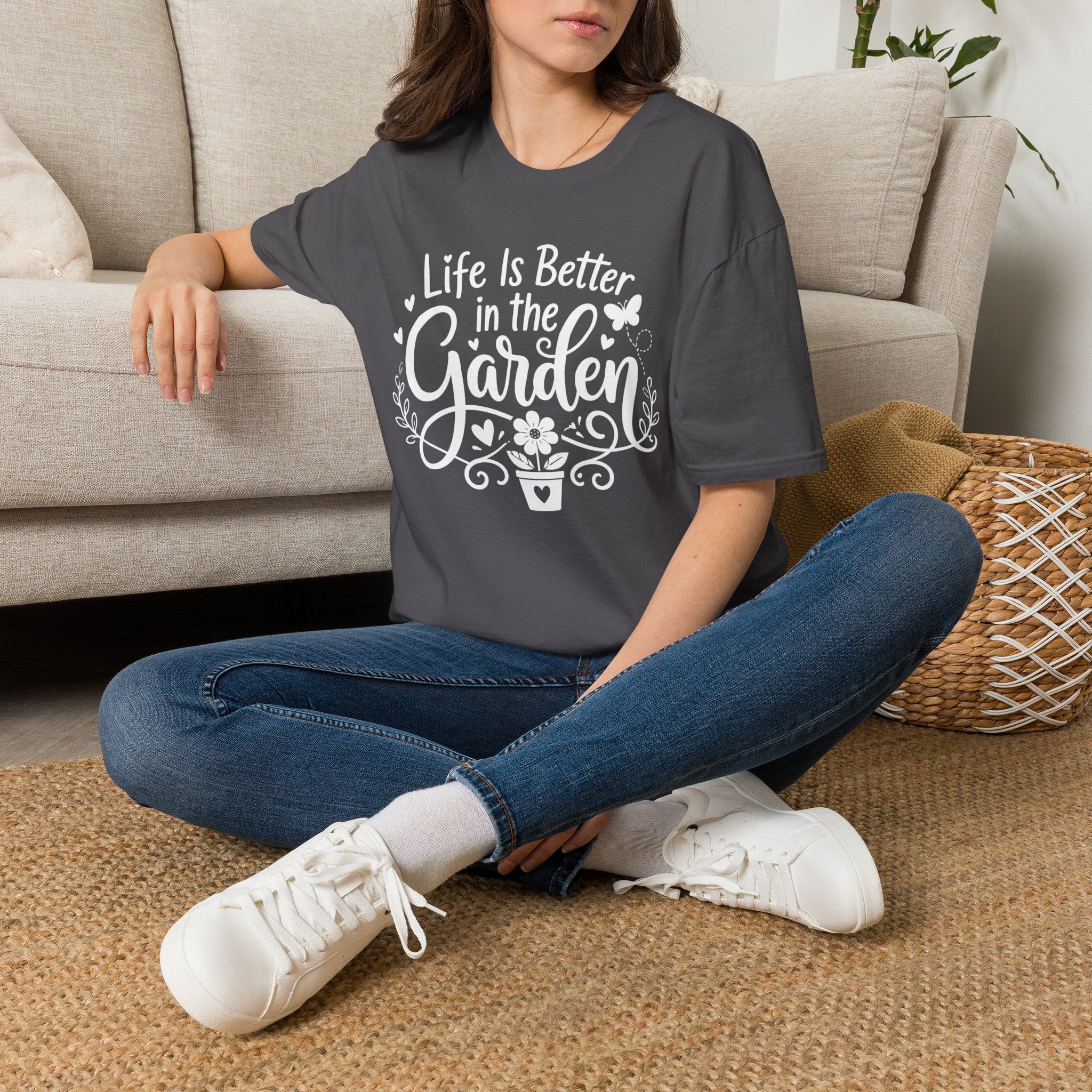 Life Is Better in the Garden Flower T-Shirt by Zen & Zucchinis Slow Garden Club