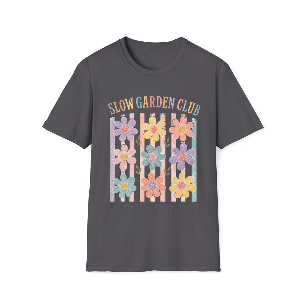 Flower On Stripes Summer Garden T-Shirt