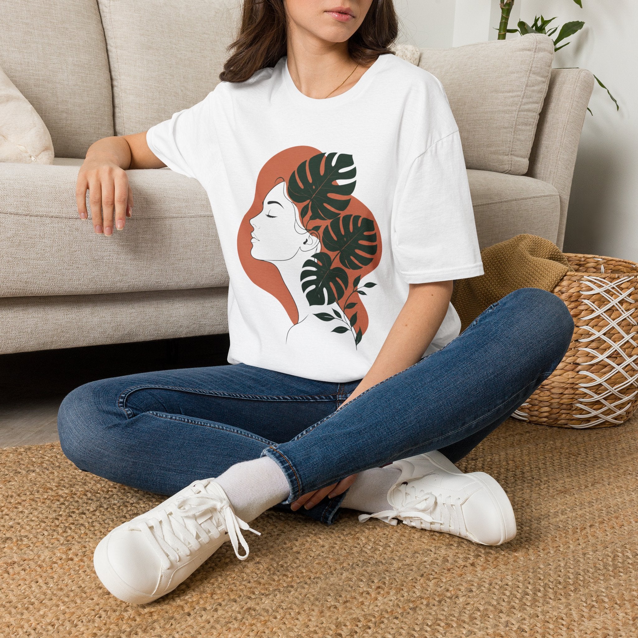 Floral Female Silhouette T-Shirt by Zen & Zucchinis Slow Garden Club
