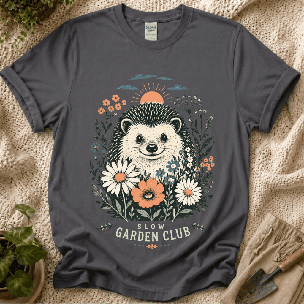 Hedgehog Garden Sunset T-Shirt