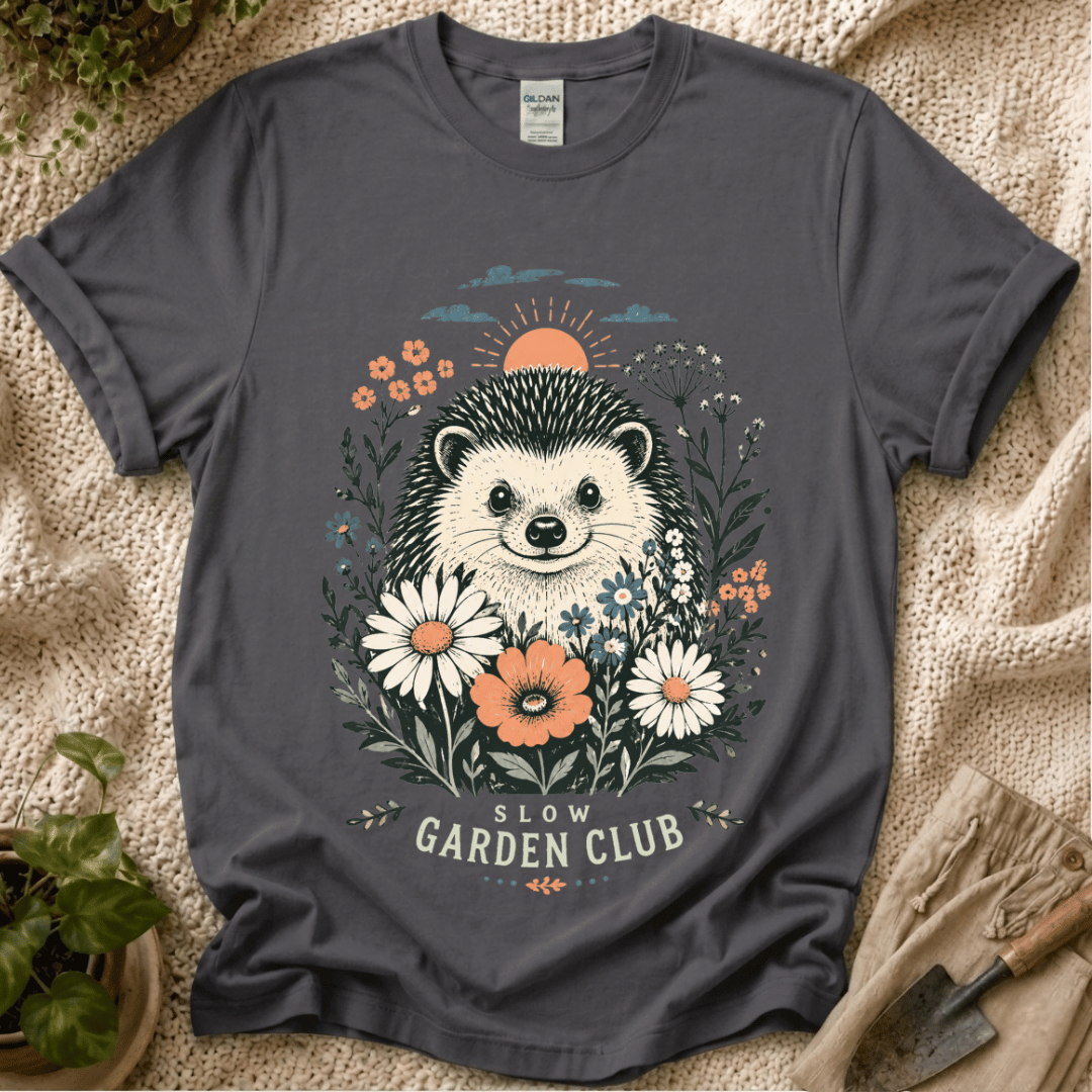 Hedgehog Garden Sunset T-Shirt