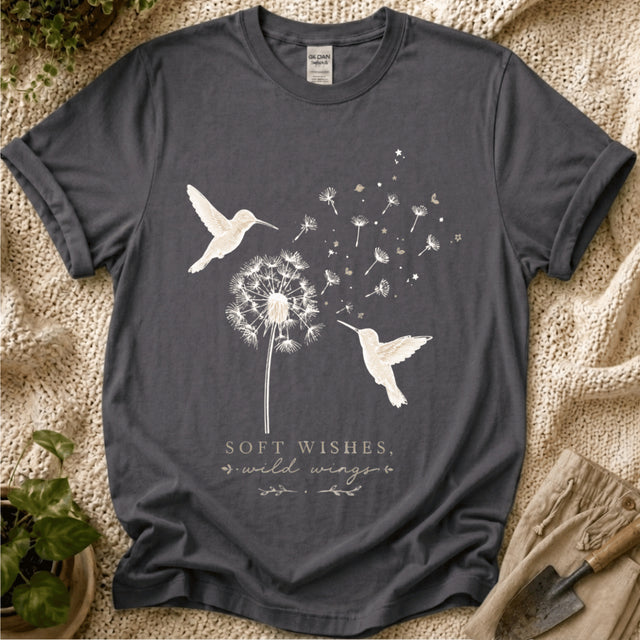 Soft Wishes Hummingbird T-Shirt - Zen & Zucchinis garden graphic tee