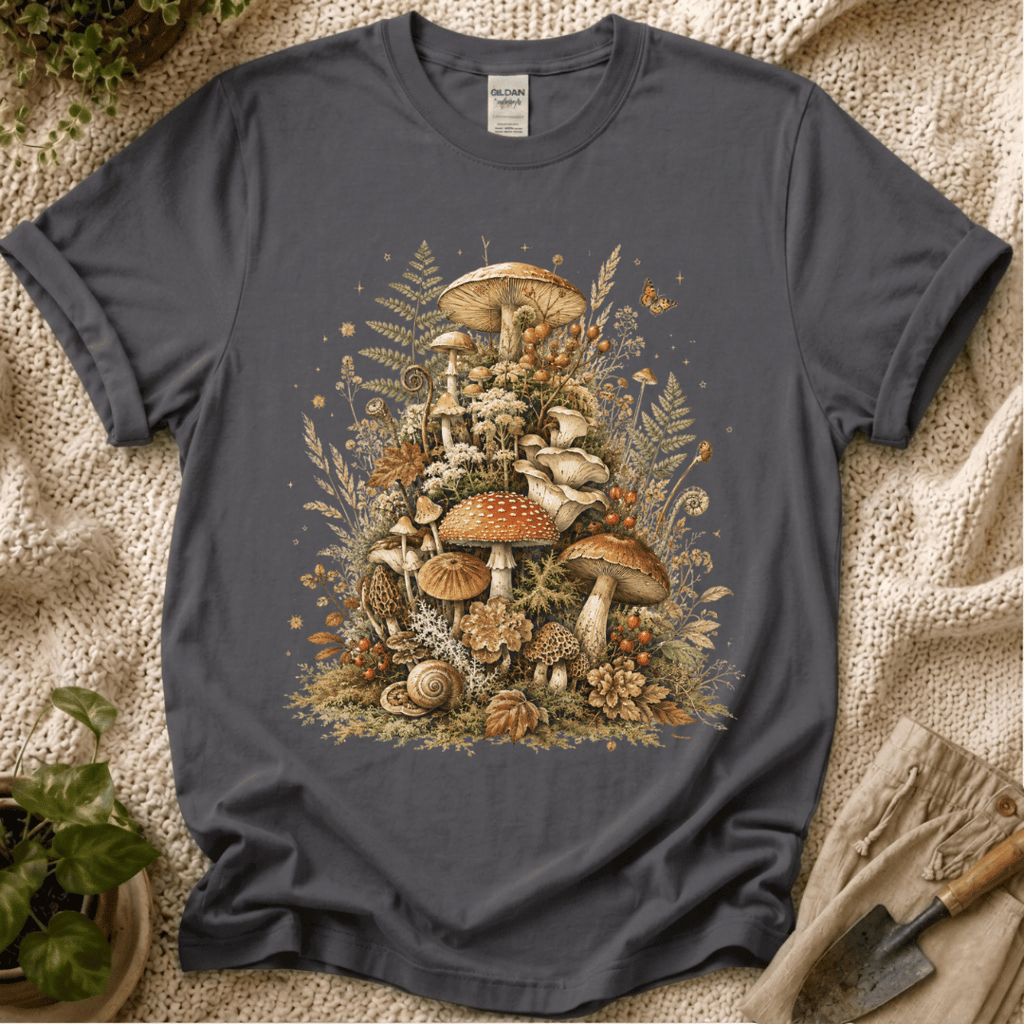 Quiet Forest Mushroom Gathering T-Shirt