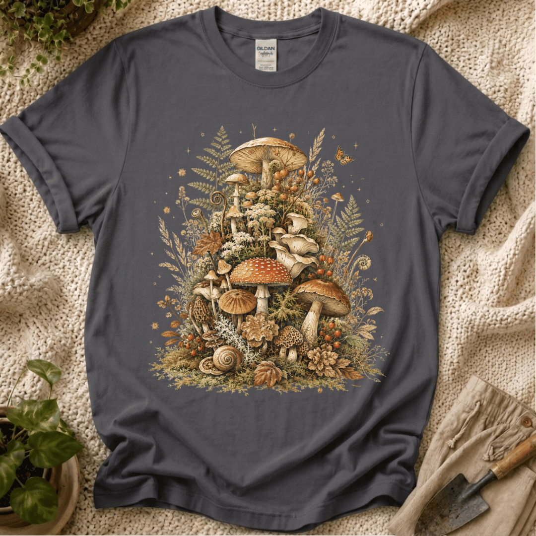Quiet Forest Mushroom Gathering T-Shirt