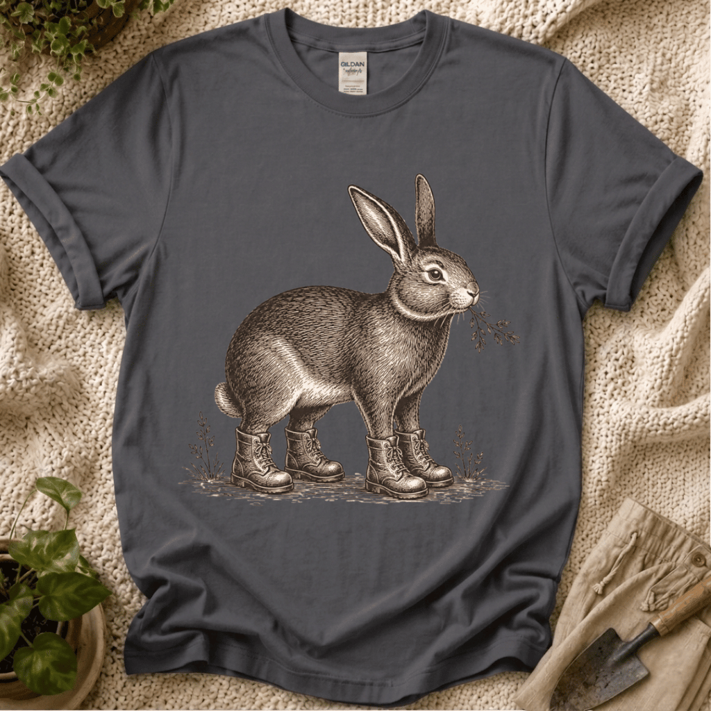 Garden Bunny With Shoes T-Shirt - Zen & Zucchinis garden graphic tee