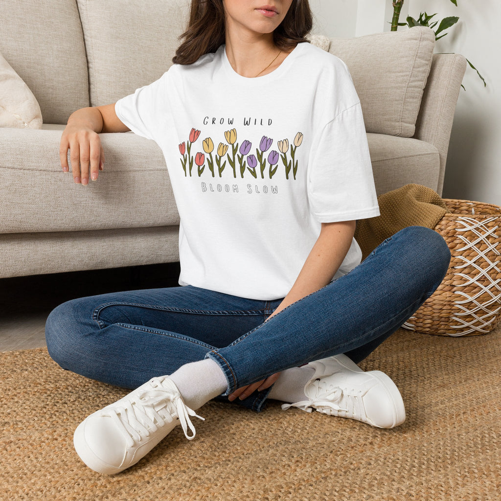 Grow Wild Bloom Slow Flower T-Shirt by Zen & Zucchinis Slow Garden Club