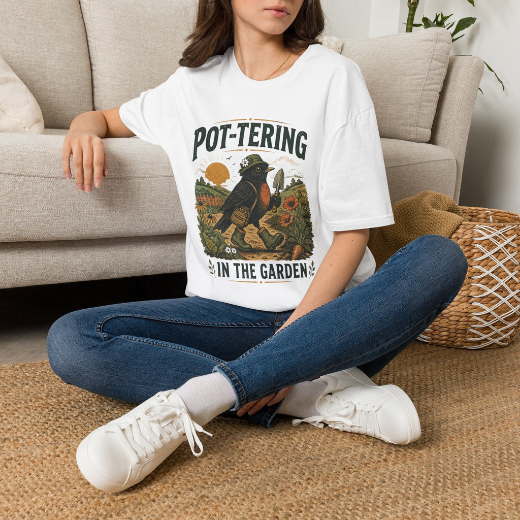 Pottering in the Garden Bird T-Shirt by Zen & Zucchinis Slow Garden Club
