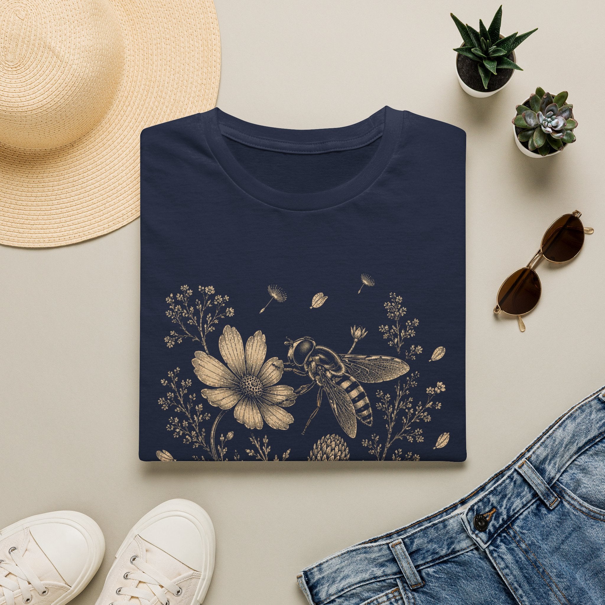 Bee In Wildflower Garden T-Shirt
