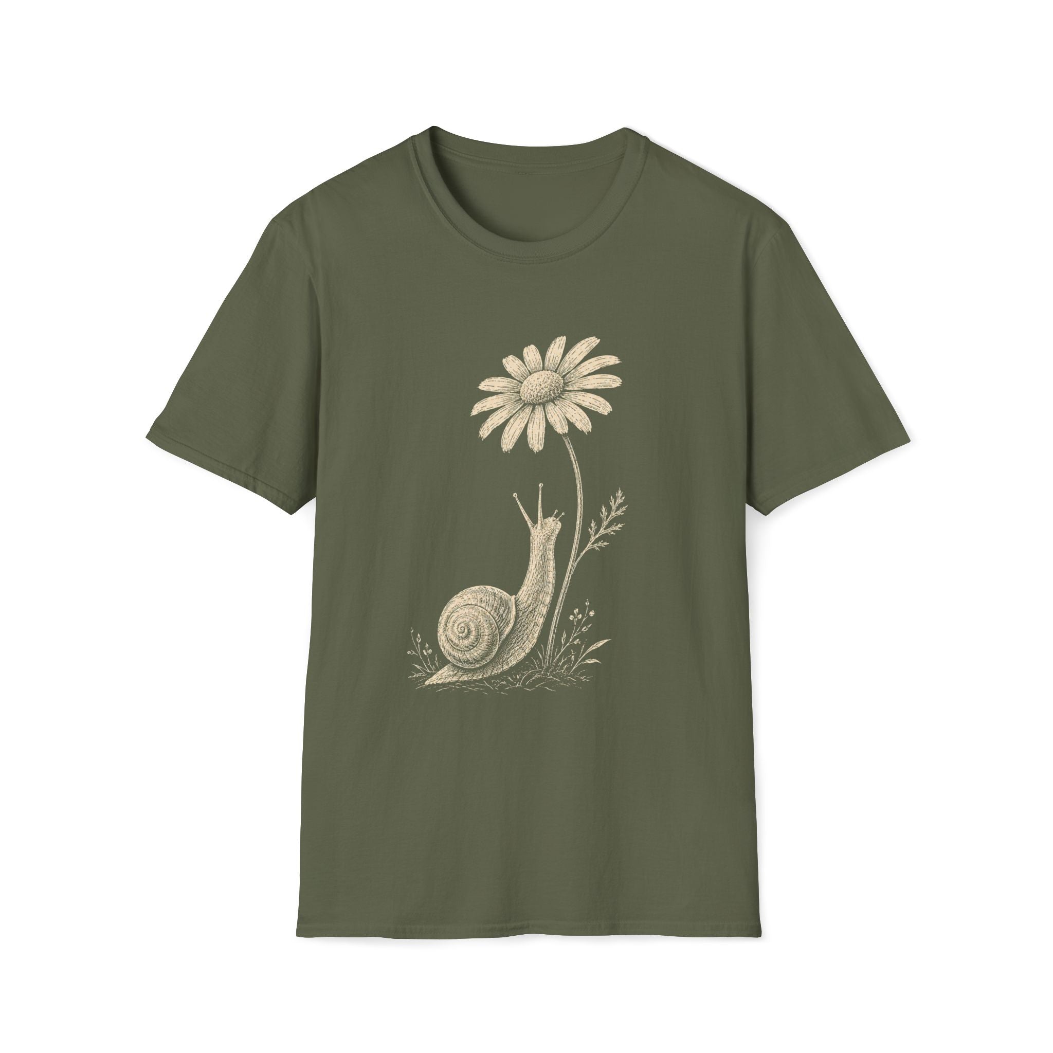 Slow Snail Flower Garden T-Shirt