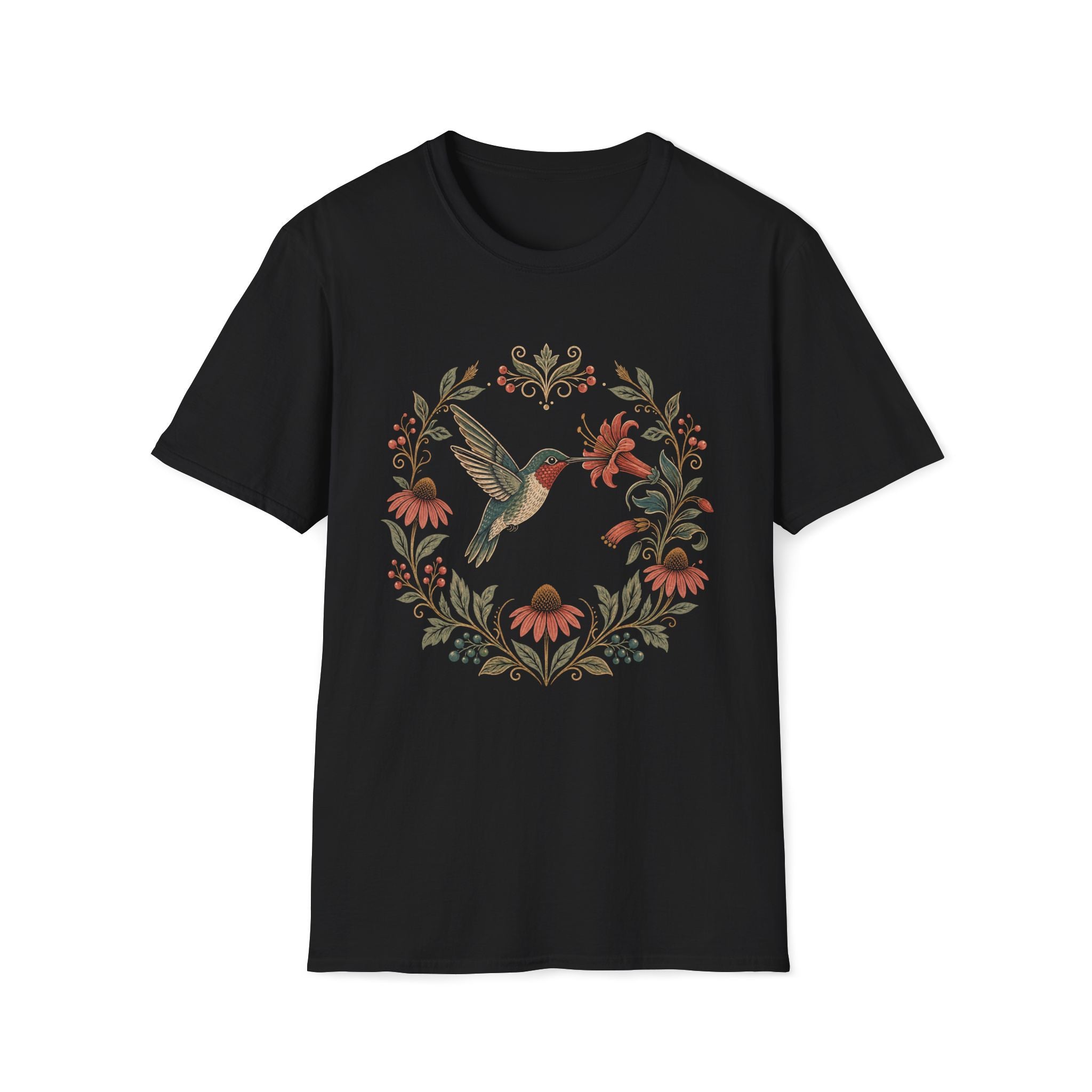 Hummingbird Flower Cirle T-Shirt