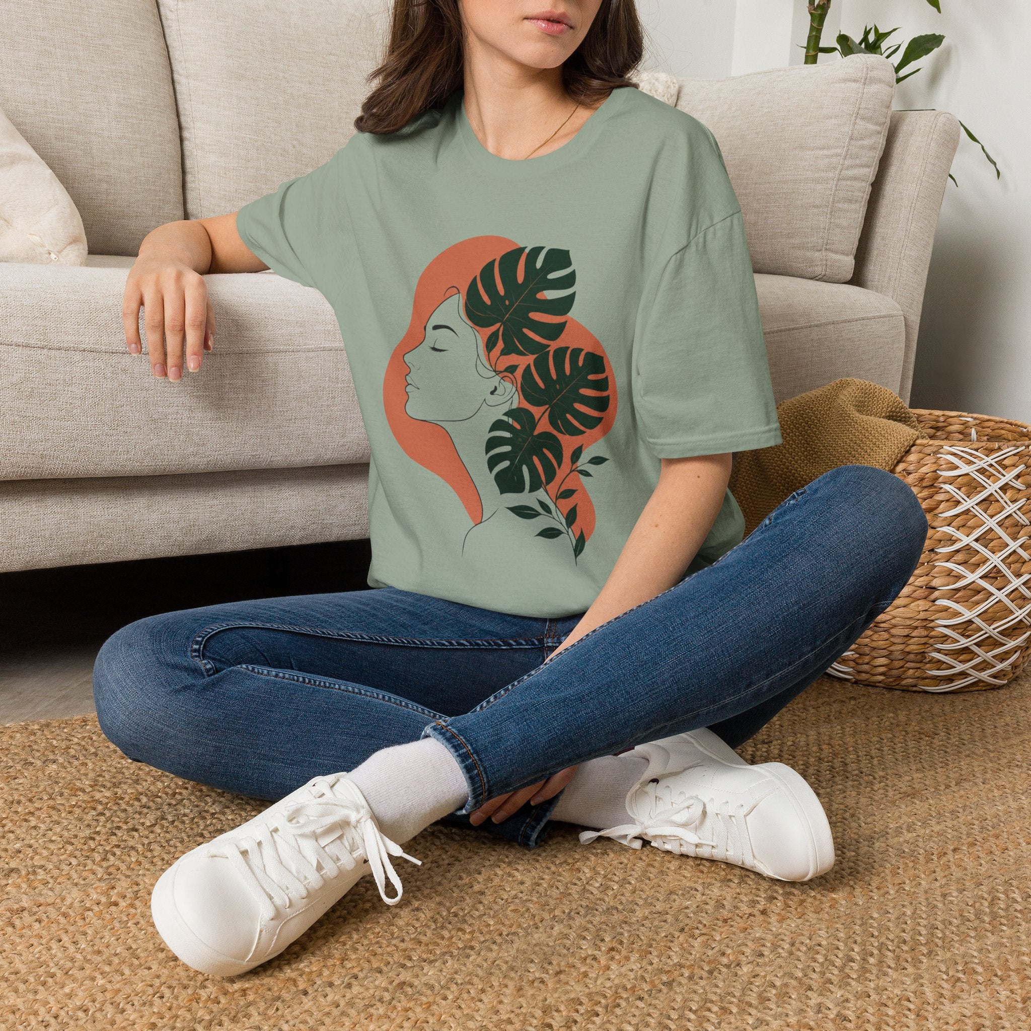Floral Female Silhouette T-Shirt by Zen & Zucchinis Slow Garden Club