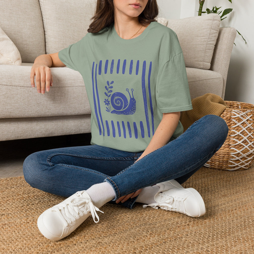 Snial In Stripes Garden Summer T-Shirt
