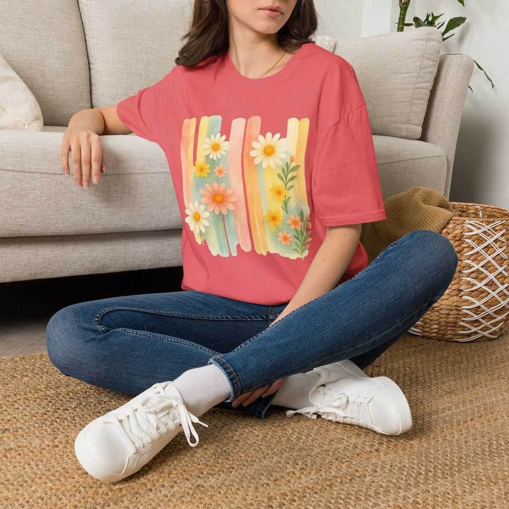 Flower Watercolor Wall T-Shirt by Zen & Zucchinis Slow Garden Club