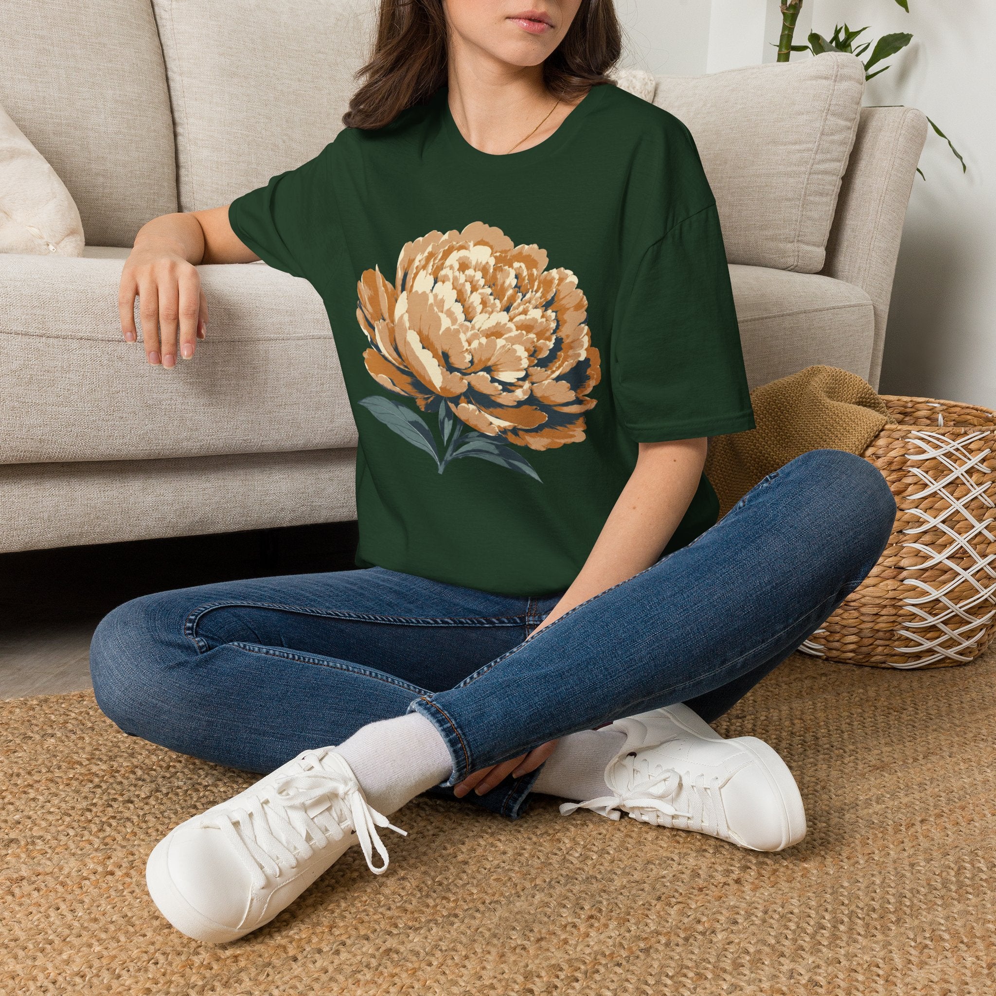 Blush Peony Flower Bloom T-Shirt by Zen & Zucchinis Slow Garden Club