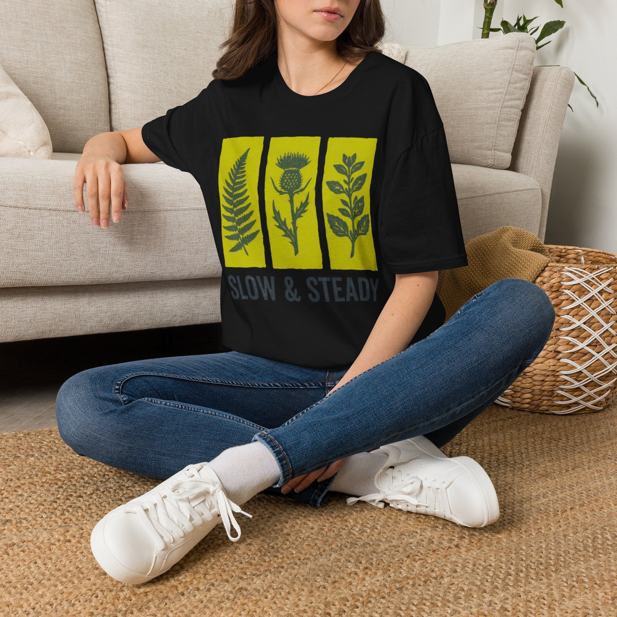 Slow And Steady Art Flower T-Shirt