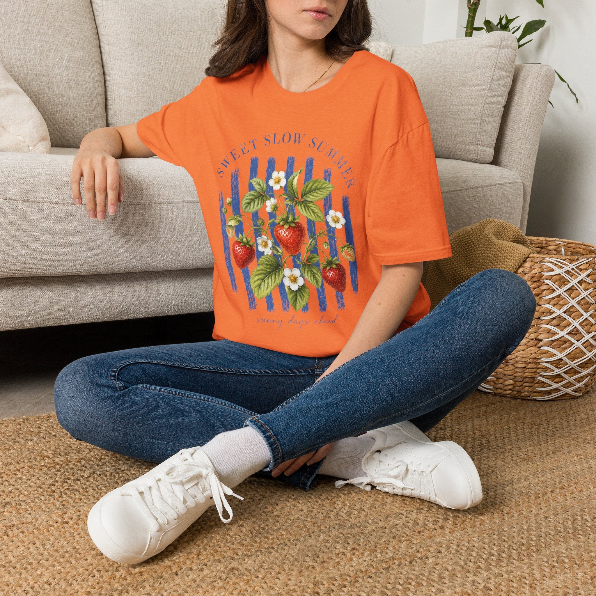 Sweet Slow Summer Strawberry Stripes T-Shirt