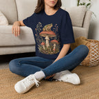 Frog on Mushrooms Cottage Garden T-Shirt