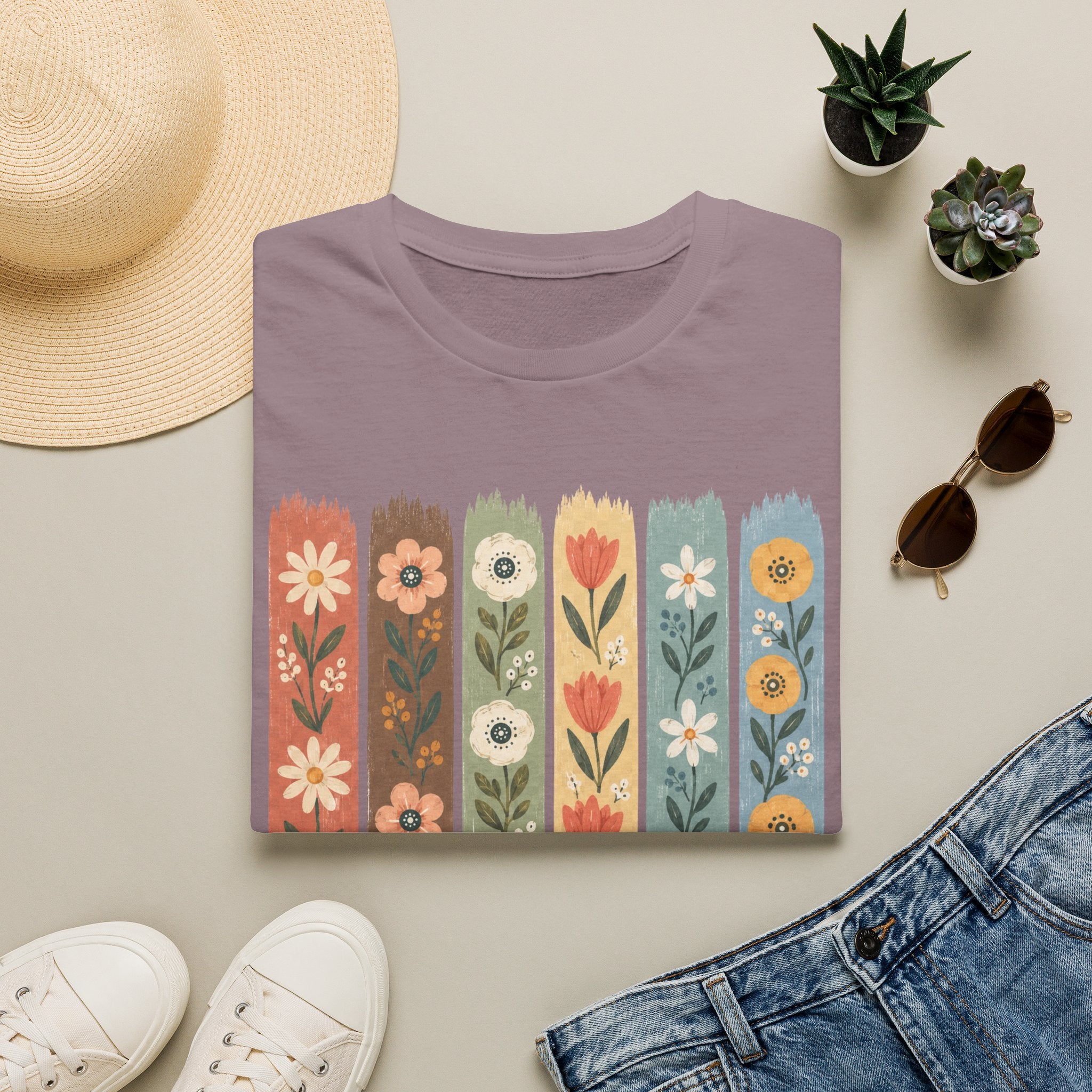 Flower Stripes Garden T-Shirt