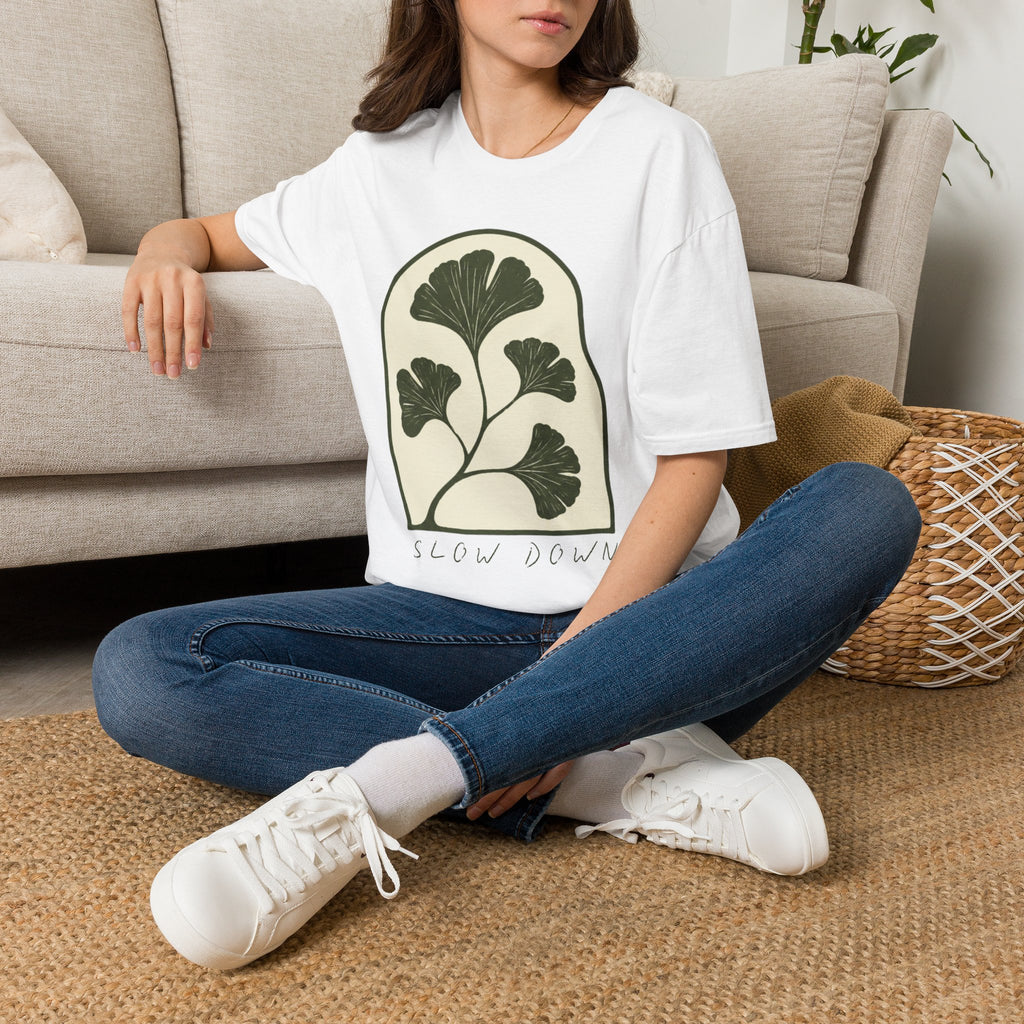 Slow Down Ginkgo T-Shirt by Zen & Zucchinis Slow Garden Club