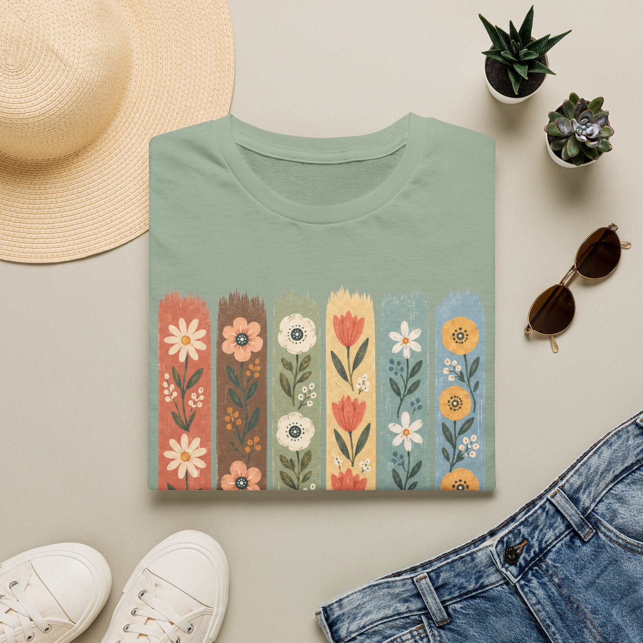 Flower Stripes Garden T-Shirt