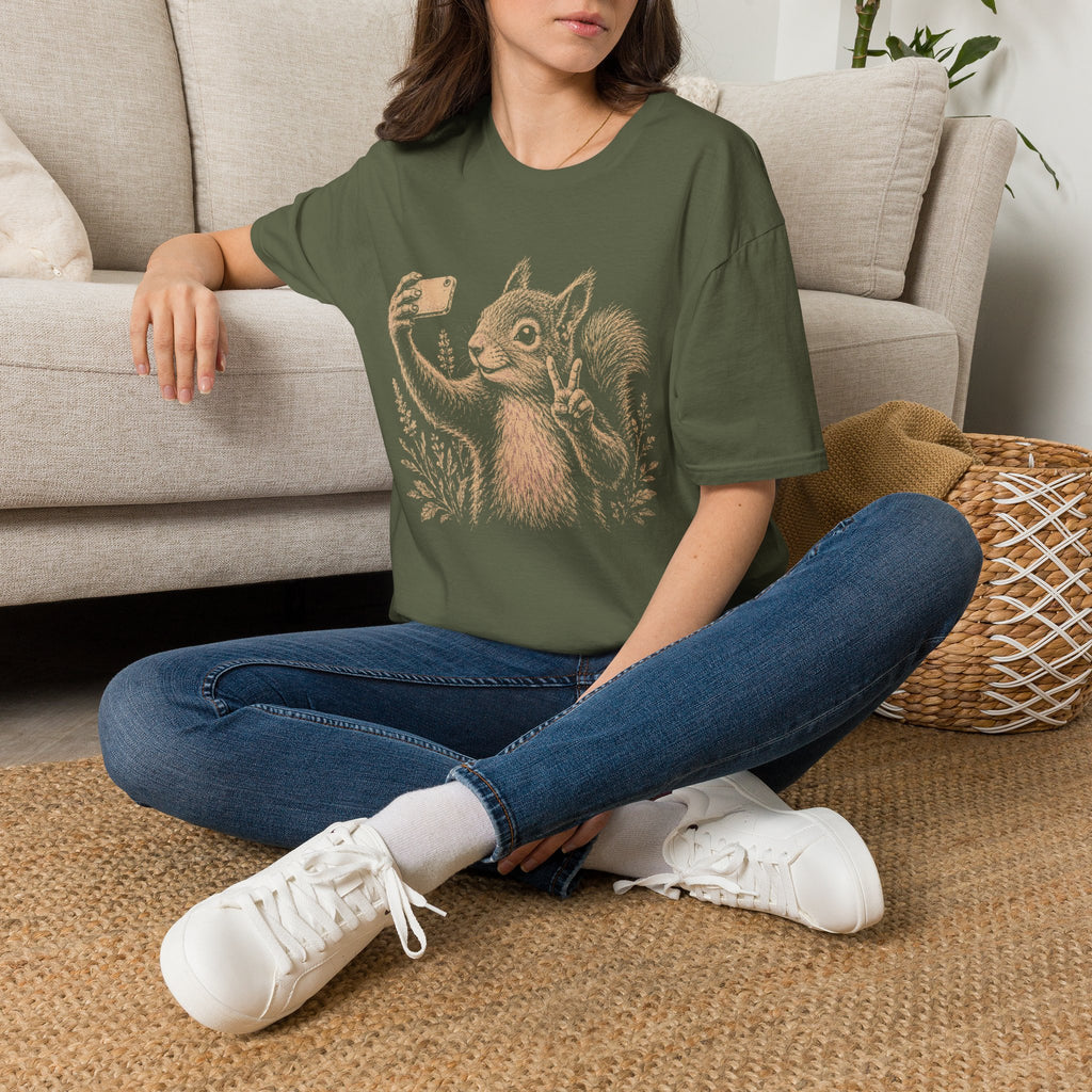 Garden Selfie Squirrel Woodland T-Shirt by Zen & Zucchinis Slow Garden Club