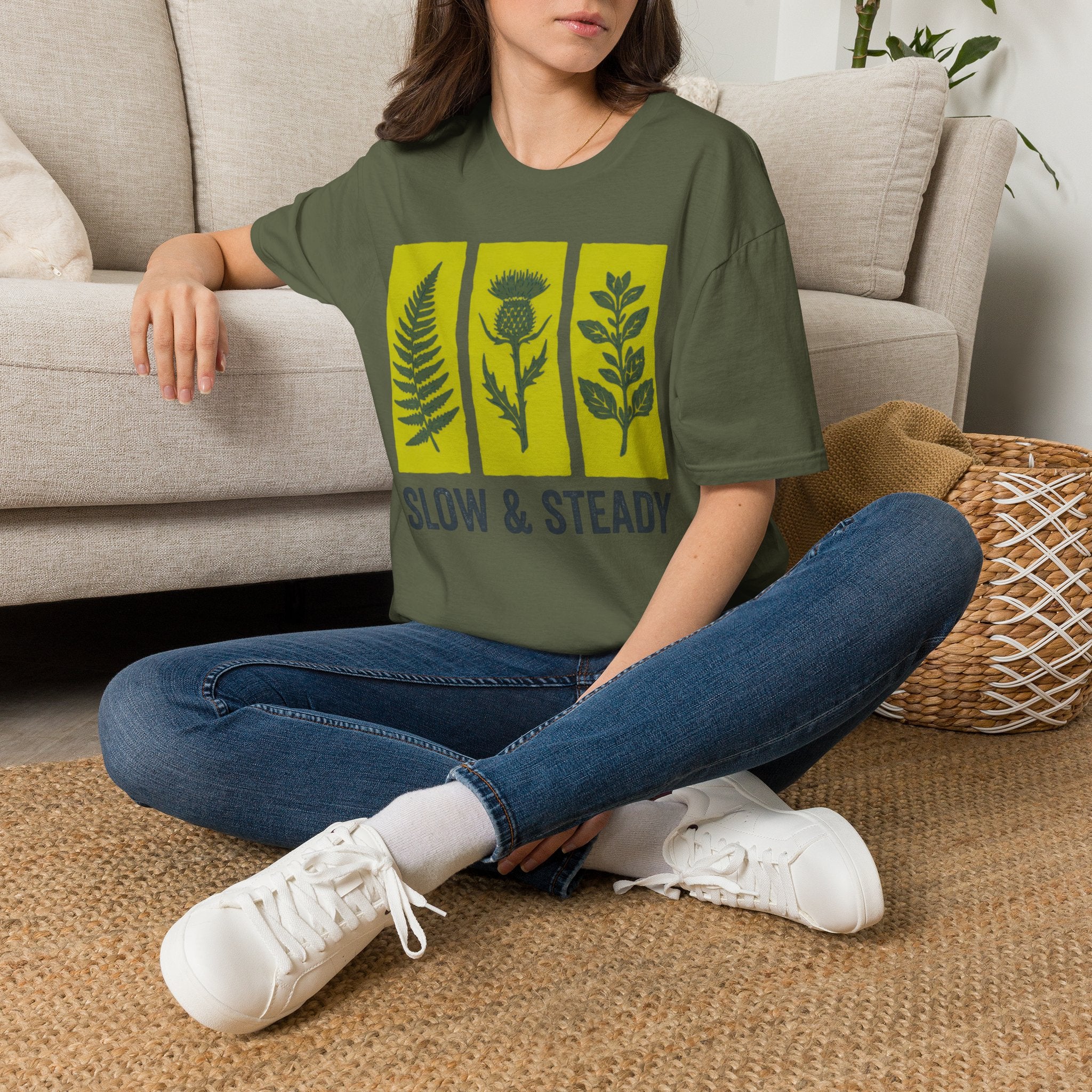 Slow And Steady Art Flower T-Shirt