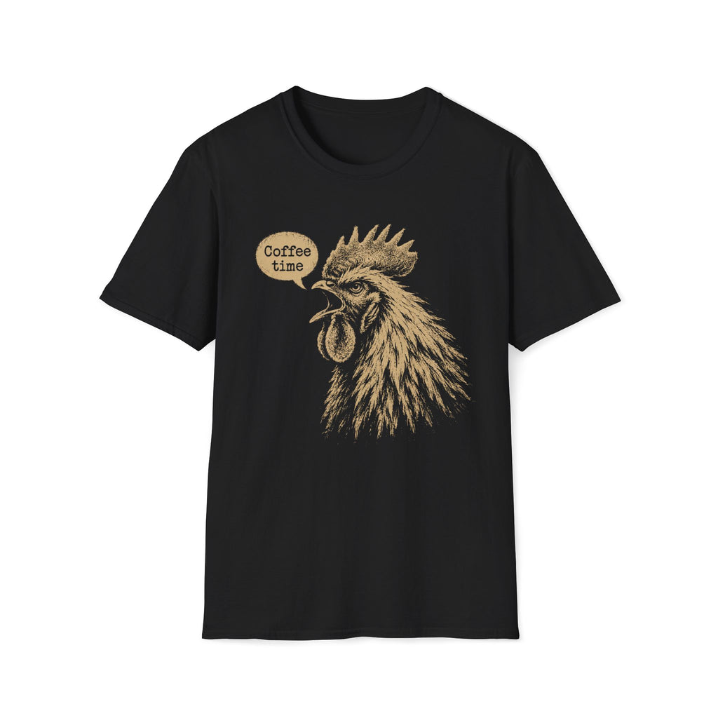 Coffee Time Cottage Garden Rooster T-Shirt
