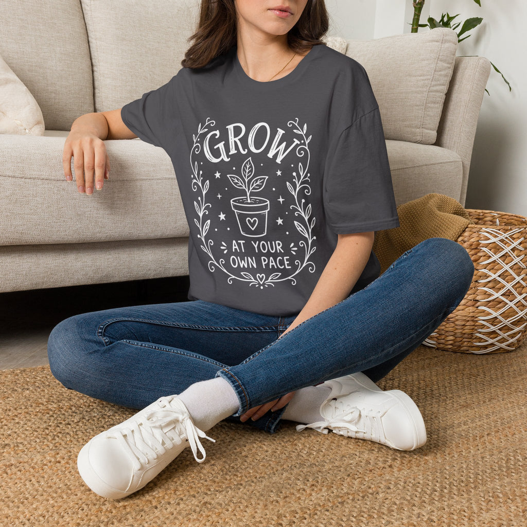 Grow at Your Own Pace Garden T-Shirt by Zen & Zucchinis Slow Garden Club