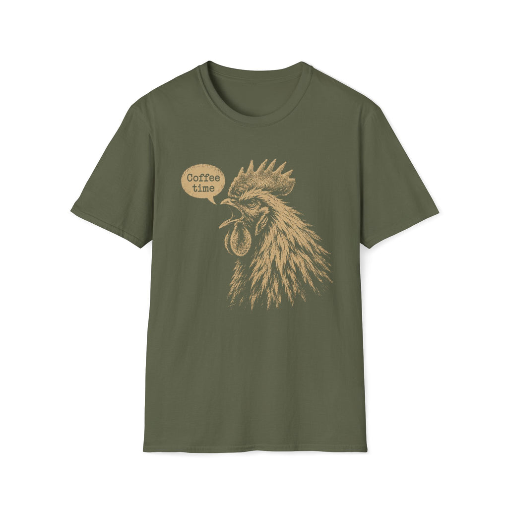 Coffee Time Cottage Garden Rooster T-Shirt