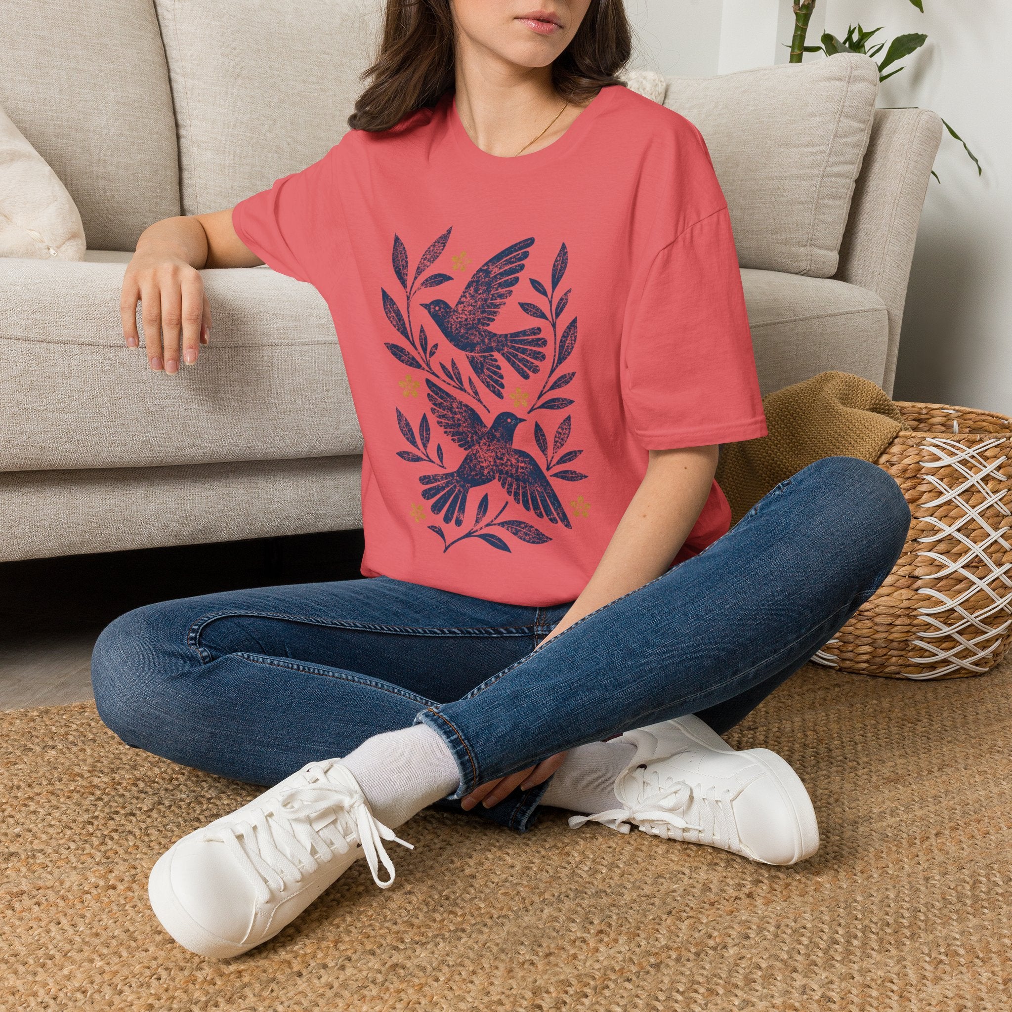Botanical Birds T-Shirt by Zen & Zucchinis Slow Garden Club