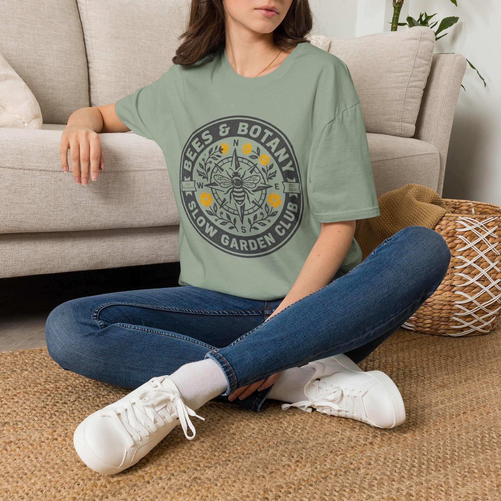 Bees And Botany Garden Badge T-Shirt