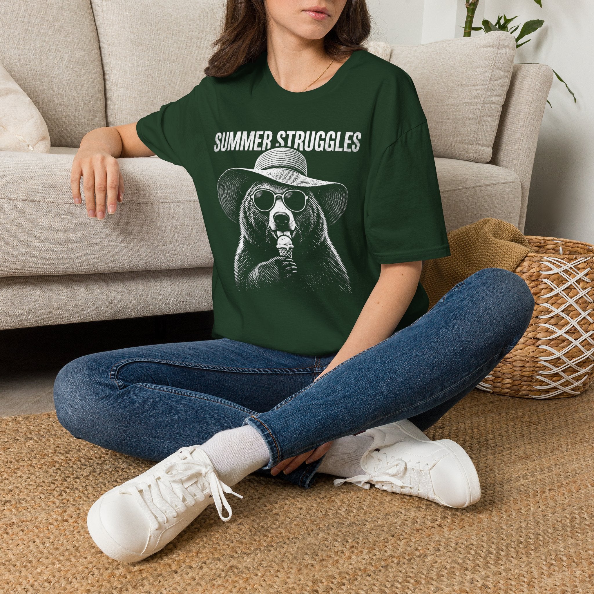 Summer Bear Garden Struggles T-Shirt by Zen & Zucchinis Slow Garden Club