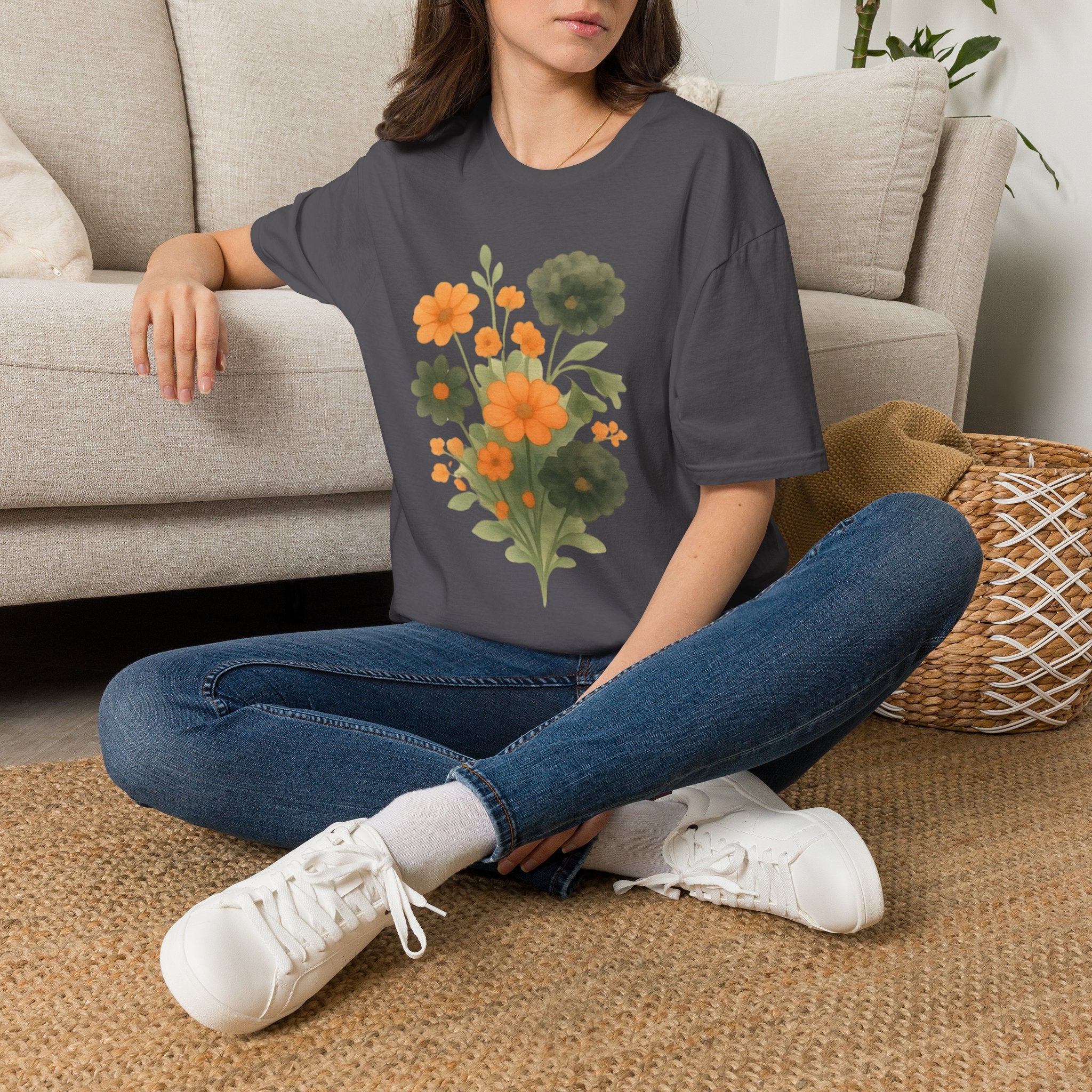 Vintage Watercolor Flower Bouquet T-Shirt by Zen & Zucchinis Slow Garden Club