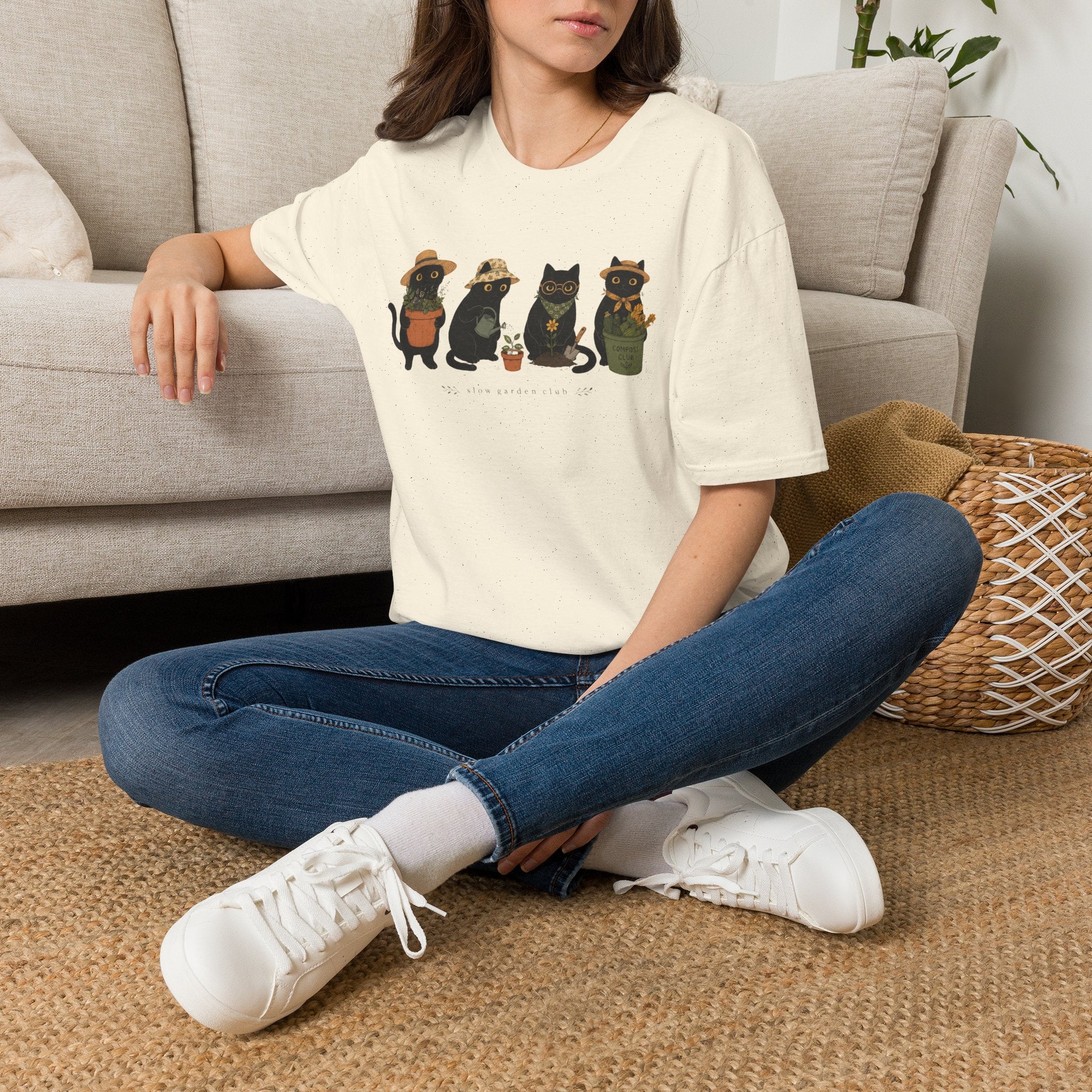 Slow Garden Kitties T-Shirt by Zen & Zucchinis Slow Garden Club