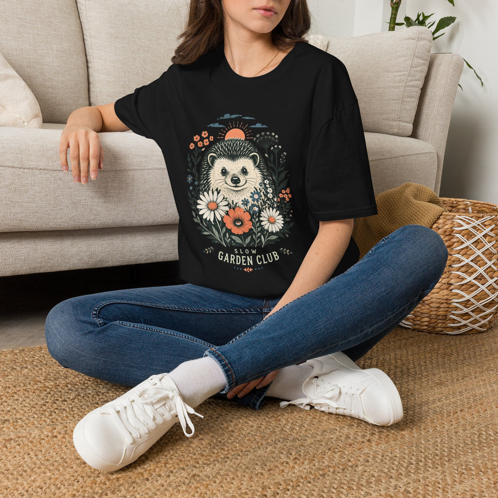 Hedgehog Garden Sunset T-Shirt