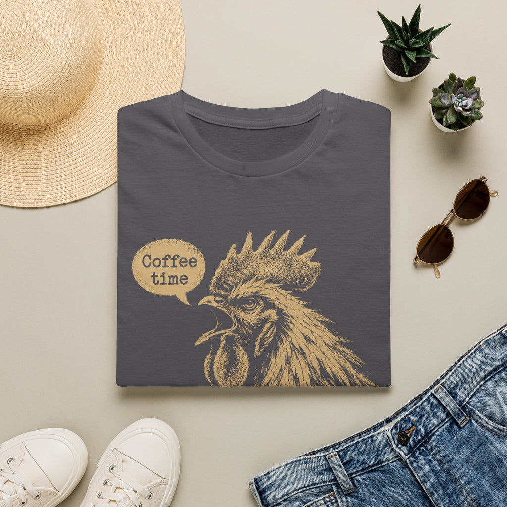 Coffee Time Cottage Garden Rooster T-Shirt