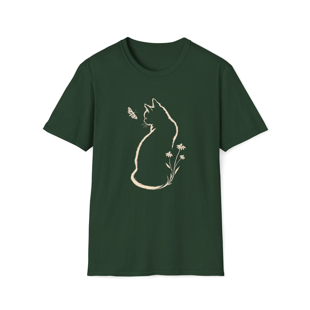 Cat Butterfly Silhouette T-Shirt