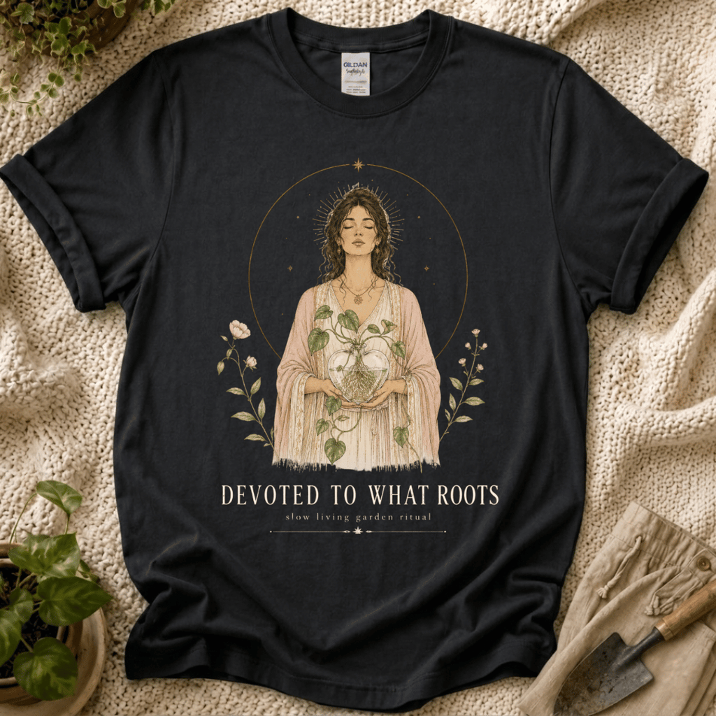 Devoted to Deep Roots Garden T-Shirt by Zen & Zucchinis Slow Garden Club