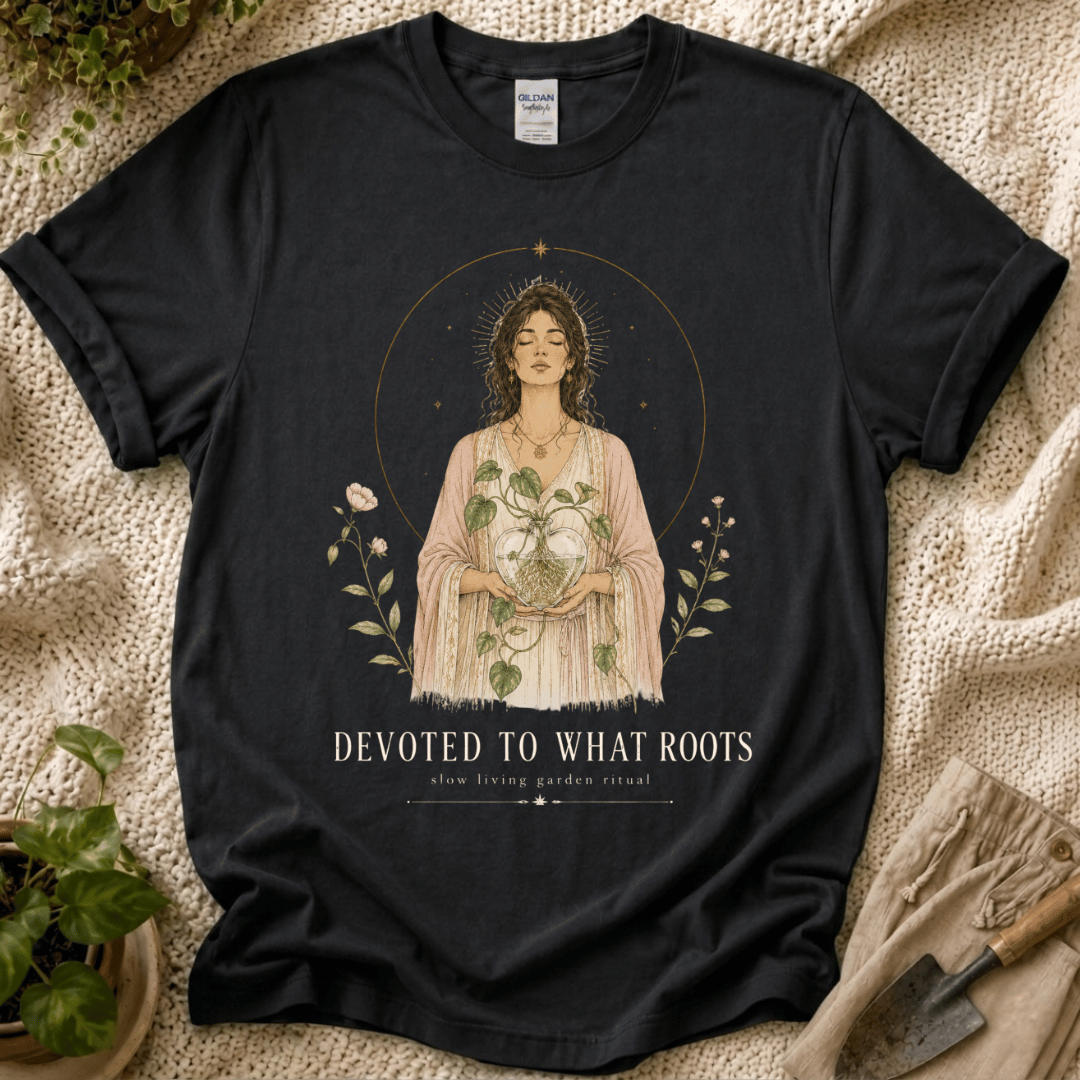 Devoted to Deep Roots Garden T-Shirt by Zen & Zucchinis Slow Garden Club