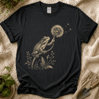 Frog with Dandelion Wish T-Shirt by Zen & Zucchinis Slow Garden Club