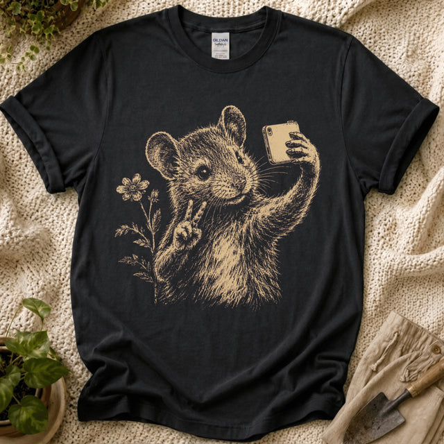 Peace Mouse Garden Selfie T-Shirt by Zen & Zucchinis Slow Garden Club