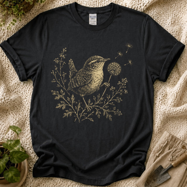 Tiny Bird Dandelion Wish T-Shirt by Zen & Zucchinis Slow Garden Club