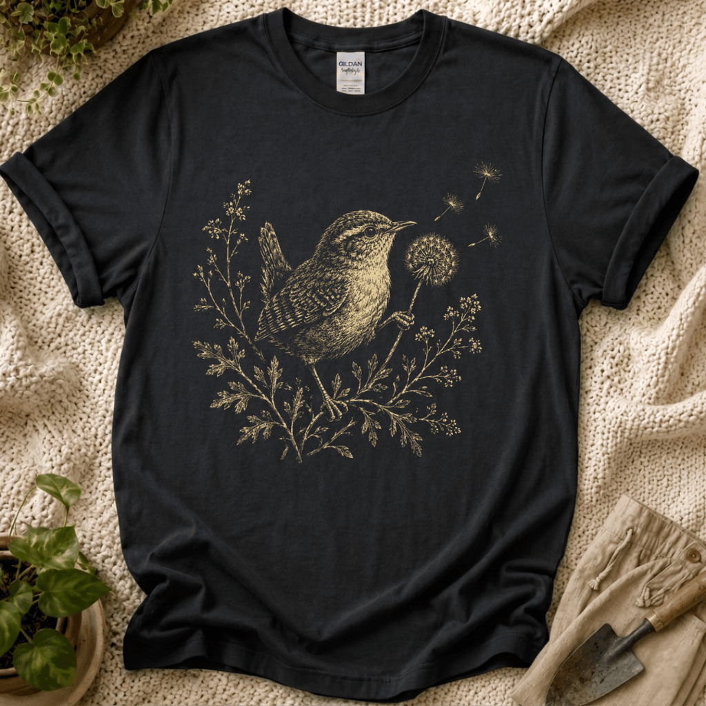 Tiny Bird Dandelion Wish T-Shirt
