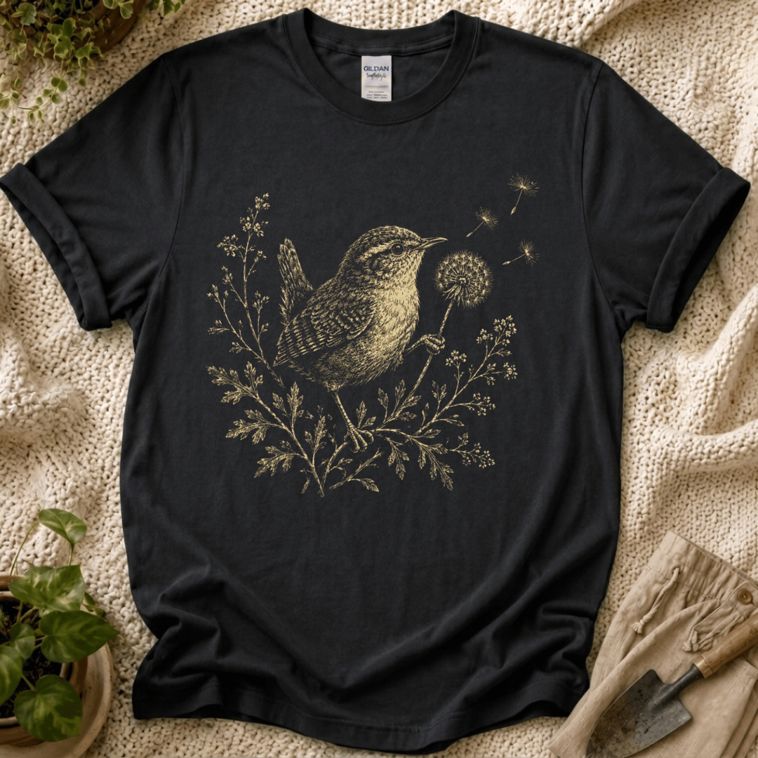 Tiny Bird Dandelion Wish T-Shirt