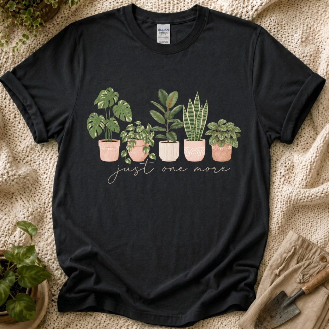 Just One More Houseplant T-Shirt by Zen & Zucchinis Slow Garden Club