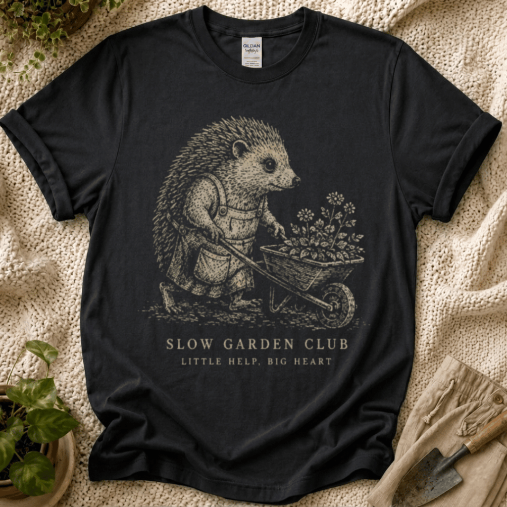Little Help Big Heart Hedgehog T-Shirt by Zen & Zucchinis Slow Garden Club
