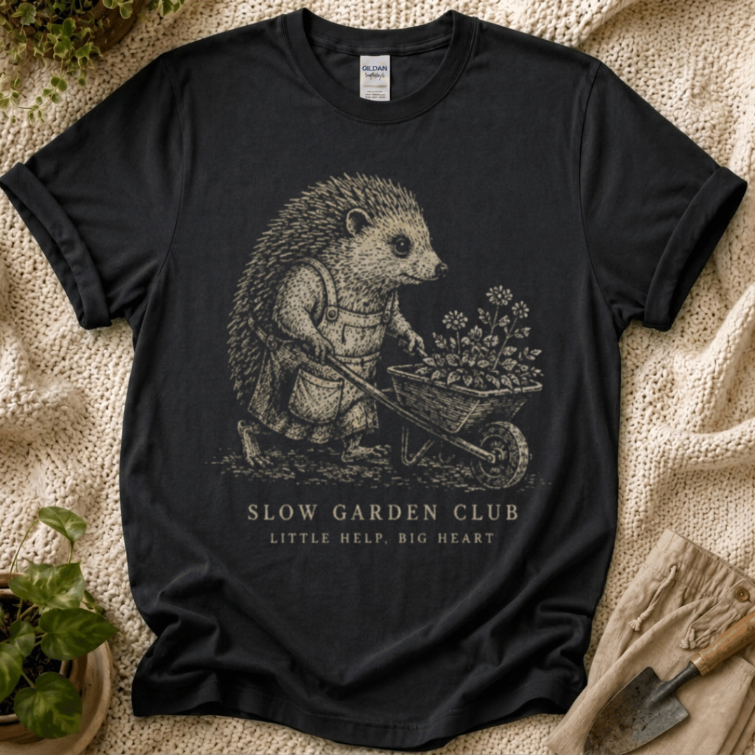 Little Help Big Heart Hedgehog T-Shirt by Zen & Zucchinis Slow Garden Club