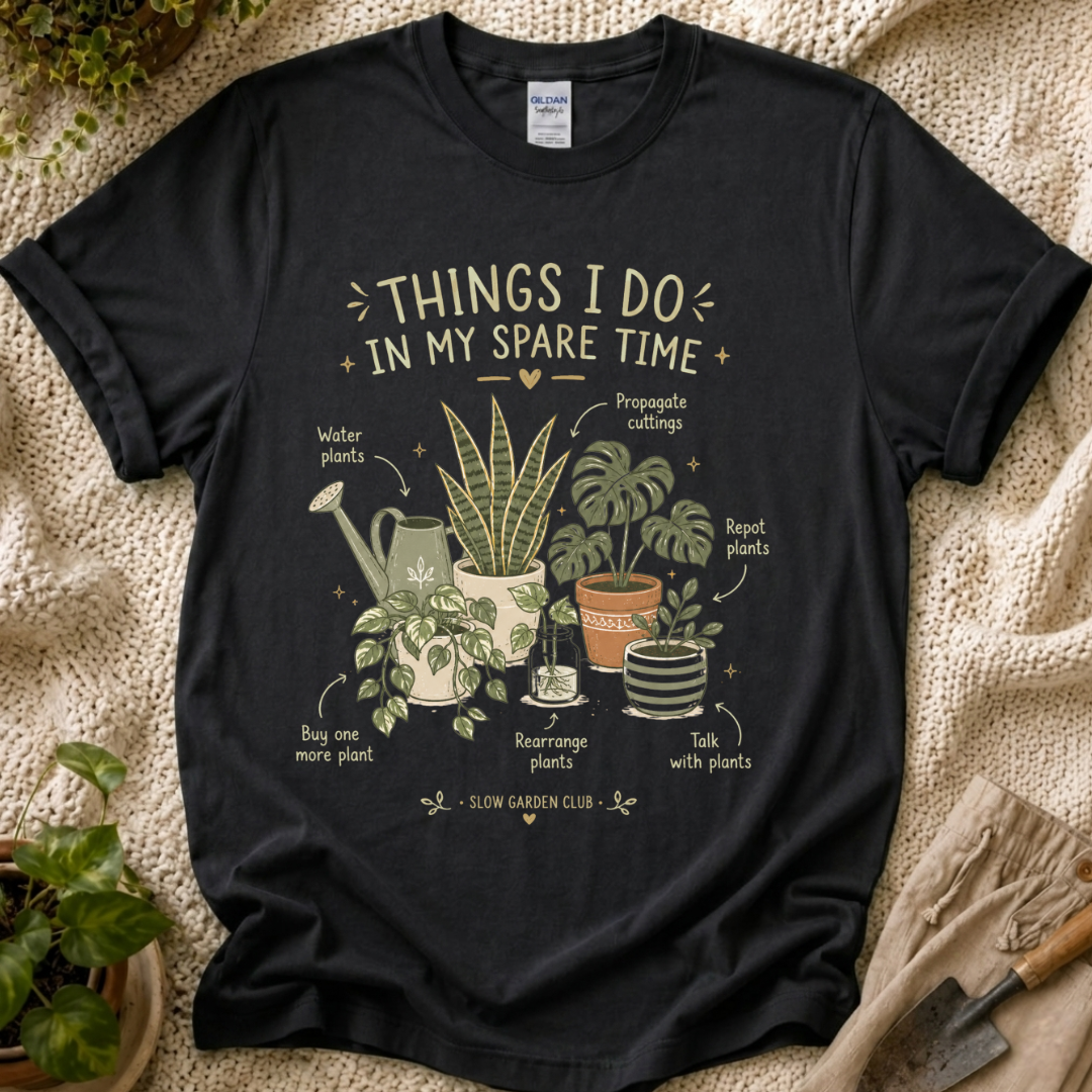 Things I Do in My Spare Time Houseplant Lover T-Shirt by Zen & Zucchinis Slow Garden Club